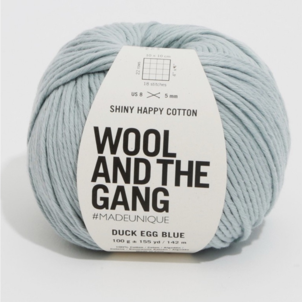 Wool and the Gang - shiny happy cotton in duck egg blue x 6 balls